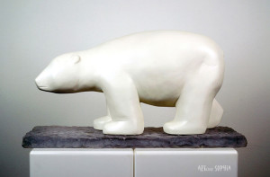 Stone sculpture Polar bear