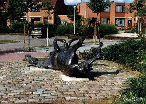 Bronze sculpture Rolling Horse