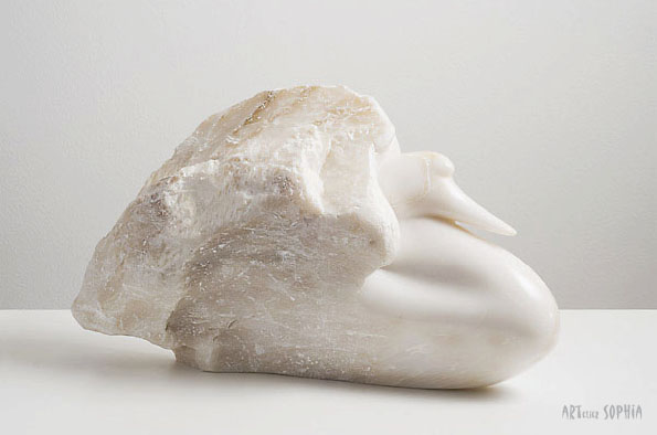 Stone sculpture Swan